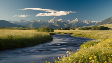 Fototapeta premium Tatra National Park, a lake in the mountains at the dawn of the sun