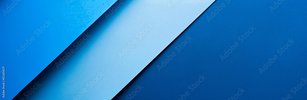 Poster a blue background with an empty paper for copy space.