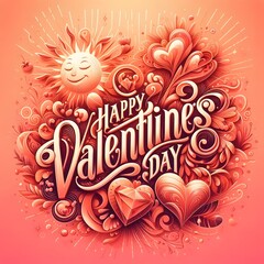 Happy Valentine's Day beautifully hand-lettered in whimsical script