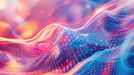 Obraz premium Textured holographic abstract background with tactile elements, AI generative