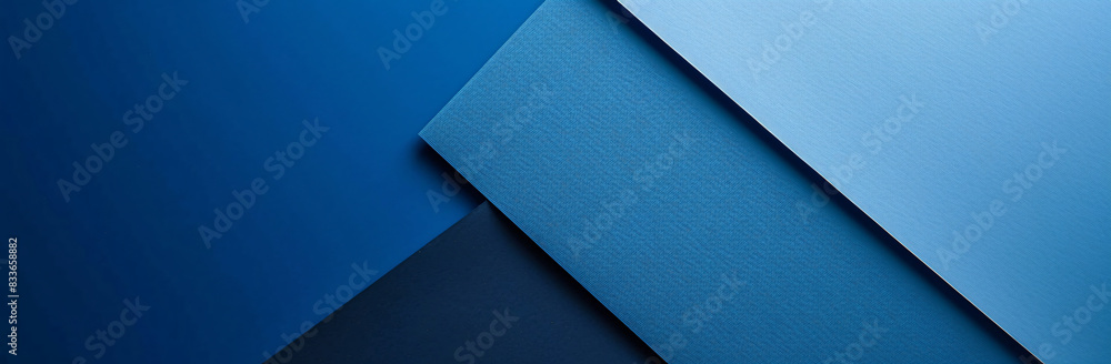Poster a blue background with an empty paper for copy space.