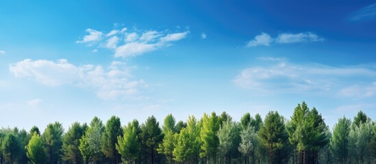 Summer landscape with trees and sky. Creative banner. Copyspace image