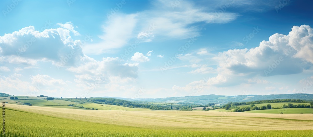 Poster summer fields. creative banner. copyspace image