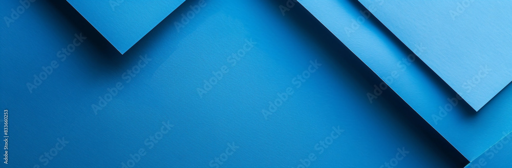 Poster a blue background with an empty paper for copy space.