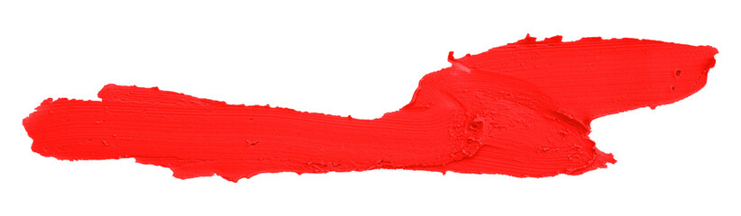 Red plasticine brush isolated on transparent background.