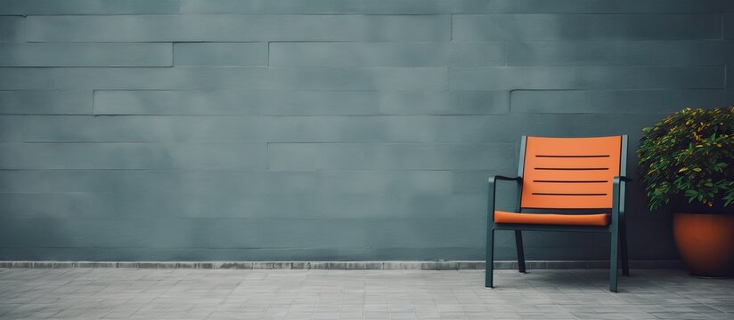 Closeup outdoor chair. Creative banner. Copyspace image