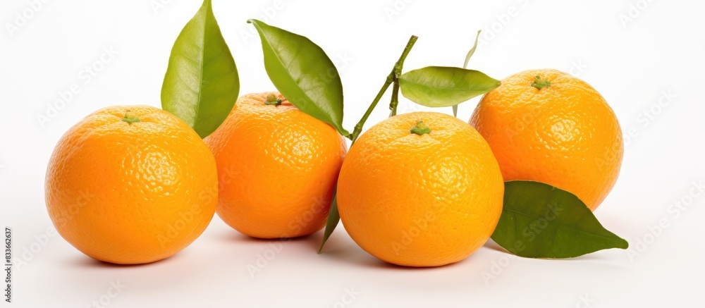 Aufkleber blur image of fresh and sweet mandarines orange over white background low light selective focus. cre