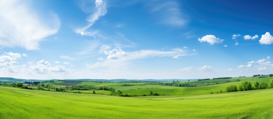 Fototapeta premium Photo Picture Scenic photography landscape European natural countryside. Creative banner. Copyspace image