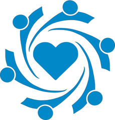 illustration of people with heart, people with heart vector illustration, Love among people icon, love in family icon, relationship icon, bonding in family, love in world, peace logo