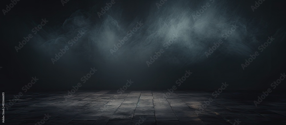 Poster a dark toned background with a spotlight illuminating a black paper texture or backdrop creating a d