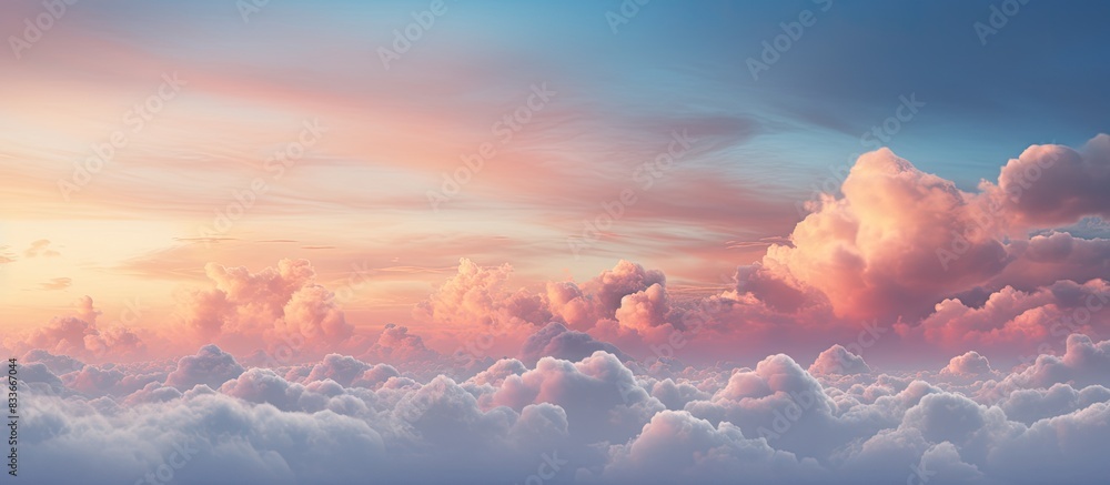 Poster an image of clouds against a twilight sky in the evening with available copy space