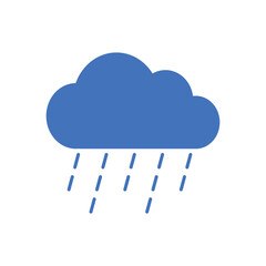 Cloud with Rain Weather Flat Icon Vector Illustration