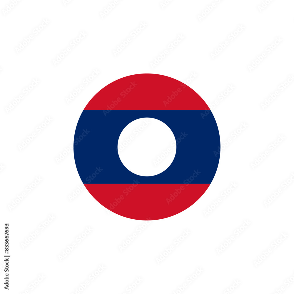 Wall mural Round Laos flag emblem design element