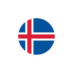 Obraz premium Round Iceland flag emblem design element