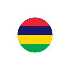 Round Mauritius flag emblem design element