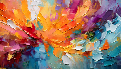  Abstract colorful paint on canvas. Oil painting background.