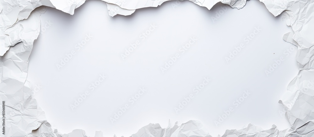 Aufkleber a torn piece of paper is displayed on a white background providing ample space for a copy to be plac
