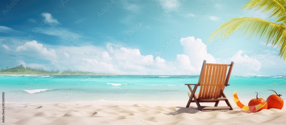 Poster the concept of a summer vacation holiday is depicted in a copy space image framed with ample space f