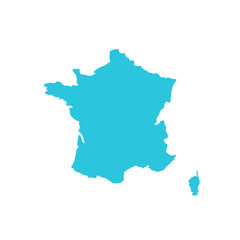 France map icon. Isolated on white background. From blue icon set.