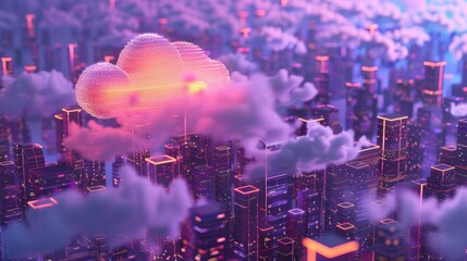 Obraz premium Leveraging Secure Cloud Computing And Social Media For Global Business Success.