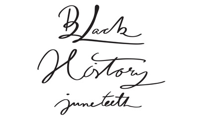black history juneteeth calligraphy text font hand written black dark color symbol sign decoration ornament june month black history month event template banner african american holiday politic social