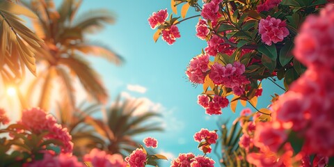 bright creative commercial photography that conveys the mood of summer, vacation, summer minimalistic background, sunny summer weather, beautiful high class feel to the image, nature meets art, high