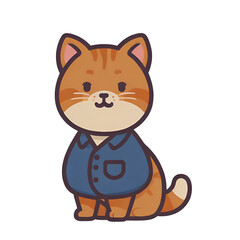 Transparent cat, cat wearing work clothes, simple icon, cute cat and can be used easily and conveniently.