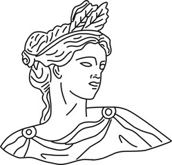 Hand Drawn Greek Statue Element
