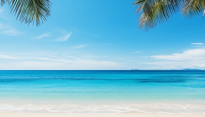Fototapeta premium Beautiful beach with white sand and blue water