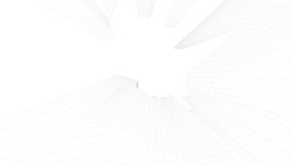 Modern city buildings architectural 3d rendering