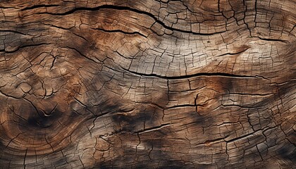 Fototapeta premium The photo shows a close-up of a tree trunk with a rough, cracked texture