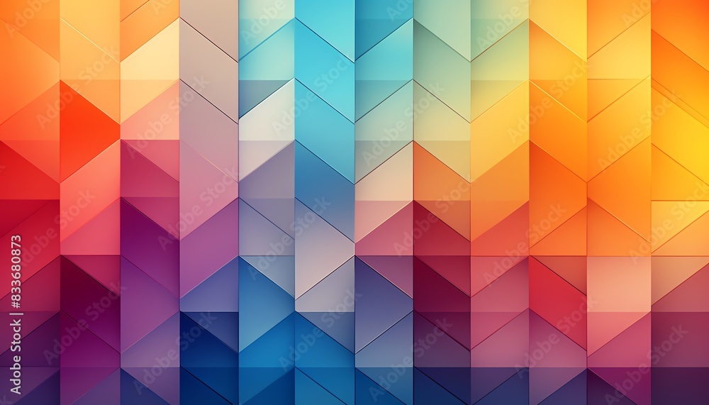 Poster vibrant geometric abstract background with colorful triangular patterns. perfect for modern design, 