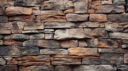 weathered, timeworn stacked stone wall texture in shades of brown and gray