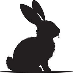 rabbit art silhouette white background  
