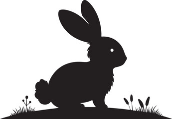 rabbit art silhouette white background  