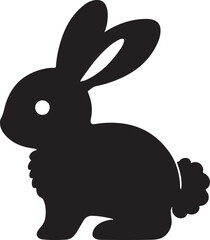 rabbit  silhouette white background .