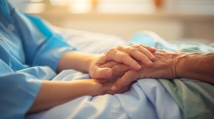 Compassionate Hospice Nurse Providing End-of-Life Support with Warm Lighting
