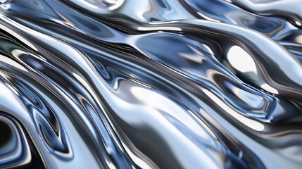 full screen abstract chrome metal as background,abstract wave metal  background