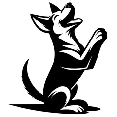 German Shepherd, Dog silhouette,Dog Vector,Dog Breeds ,SVG Dog, Cricut, Laser Engraving, vector illustrations,German Shepherd poses sitting, standing, walking, jumping. Silhouettes white background
