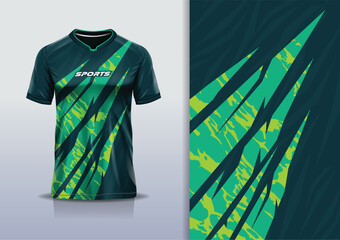 Sport jersey design template mockup stripe line racing for football soccer, running, esports, green color  © Nimpuna O