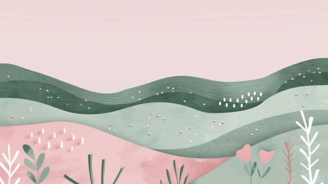 Wide panorama 3D Landscape Paper Cut style, Curved shapes with gradients, abstract geometric lines pattern background art animation for cover design, book , poster, cd cover, flyer, advertising.