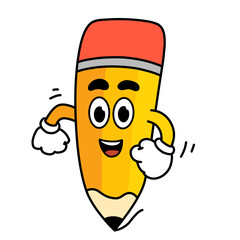 Illustration of cartoon pencil