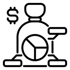 Clock icon, line icon style