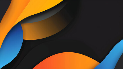 Modern flat design - Professional Abstract Gradient Background - with Black, Orange / Yellow, green and blue. 