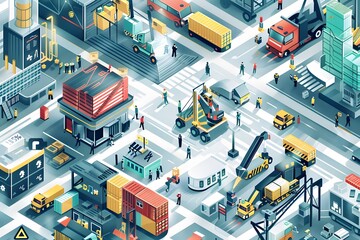 Fototapeta premium Illustration of Leveraging big data and analytics to enhance supply chain efficiency and resilience. Ai Generate.