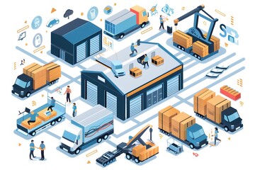 Illustration of Leveraging big data and analytics to enhance supply chain efficiency and resilience. Ai Generate.