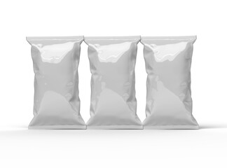 Naklejka premium 3D render of a pillowy snack packaging bag on a transparent background