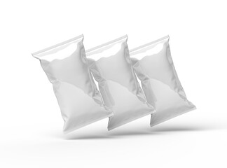 Naklejka premium 3D render of a pillowy snack packaging bag on a transparent background