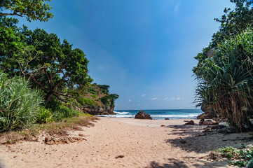 Beautiful view of ngetun beach Beach, Gunungkidul, Yogyakarta, Indonesia