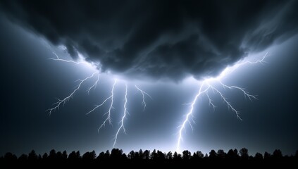 night sky with clouds and lightning during a thunderstorm